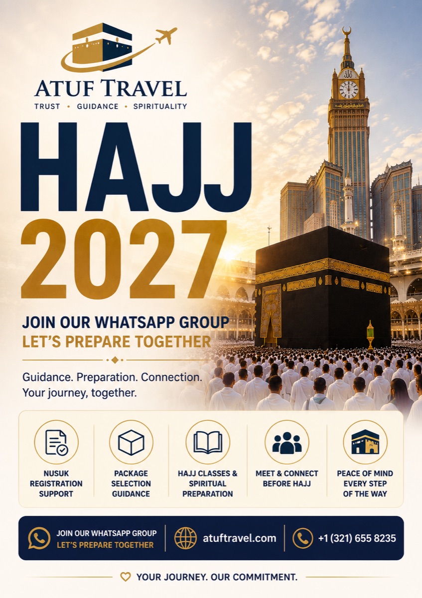 ATUF Travel Hajj 2027 — Join our WhatsApp group, let's prepare together